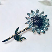 Vintage Brooch, Weiss Brooch, Rhinestone Jewelry, Flower Pin, Large Pin, Daisy Brooch, Vintage Jewelry, Weiss Jewelry, Costume Jewelry, Blue