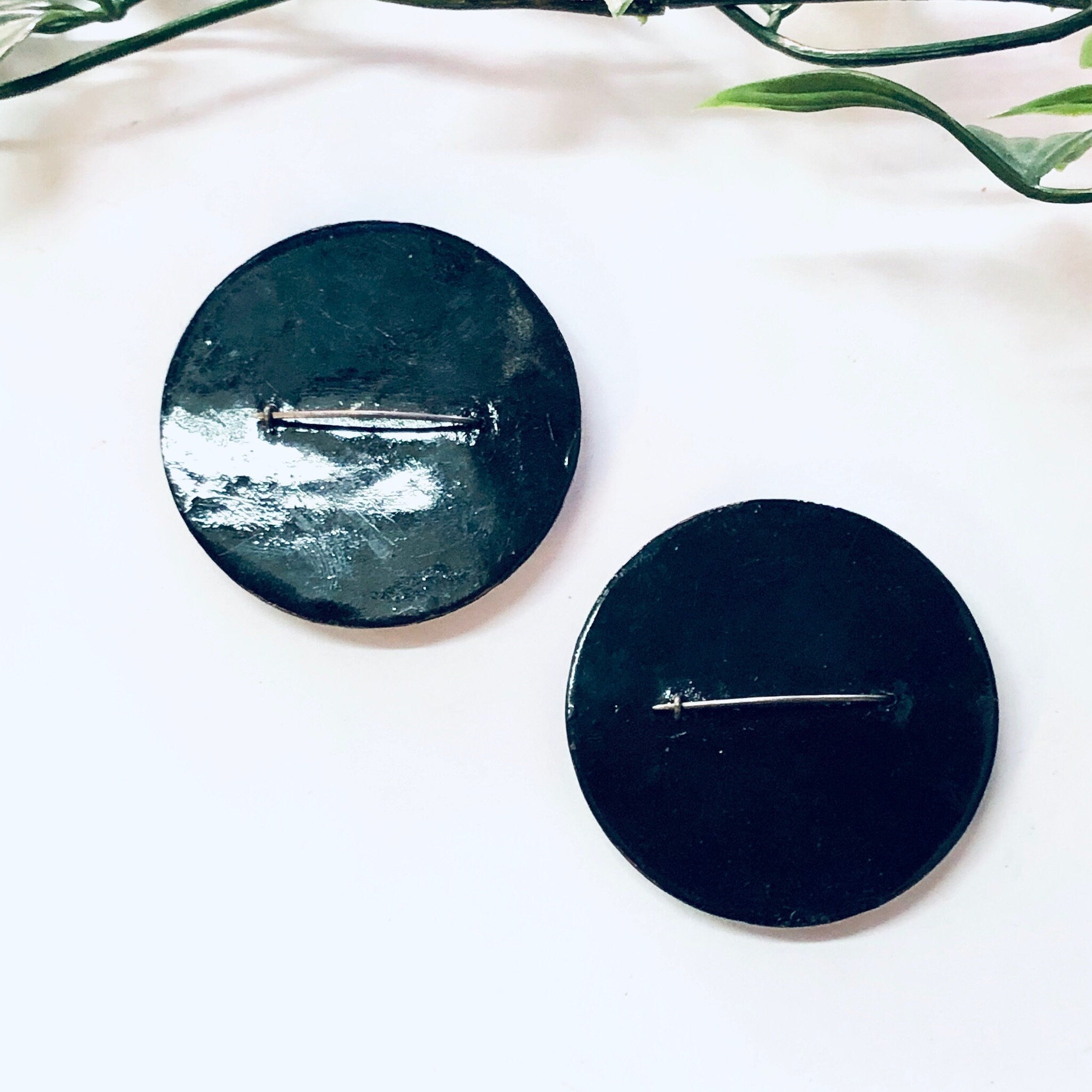 Vintage Brooch, Russian Lacquer Pin, Hand Painted Brooch, Vintage Pin, Religious Jewelry, Black Pin, Church Pin, Colorful Jewelry, Blue Pin
