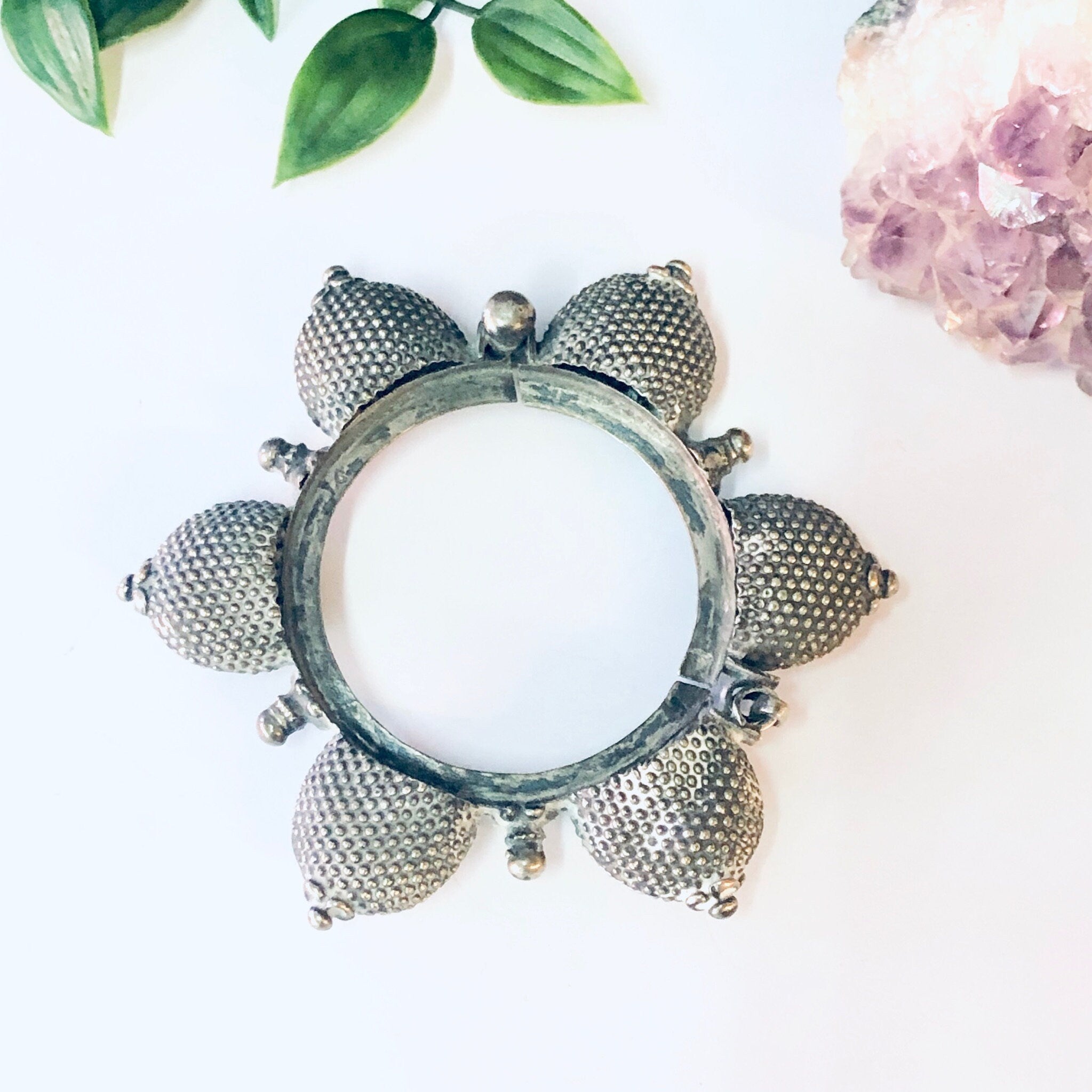 Vintage Bracelet, Silver Bracelet, Bangle Bracelet, India Bracelet, India Silver, Unique Jewelry, Statement Bracelet, Hinged Bracelet, 800