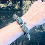 Vintage Bracelet, Silver Bracelet, Bangle Bracelet, India Bracelet, India Silver, Unique Jewelry, Statement Bracelet, Hinged Bracelet, 800