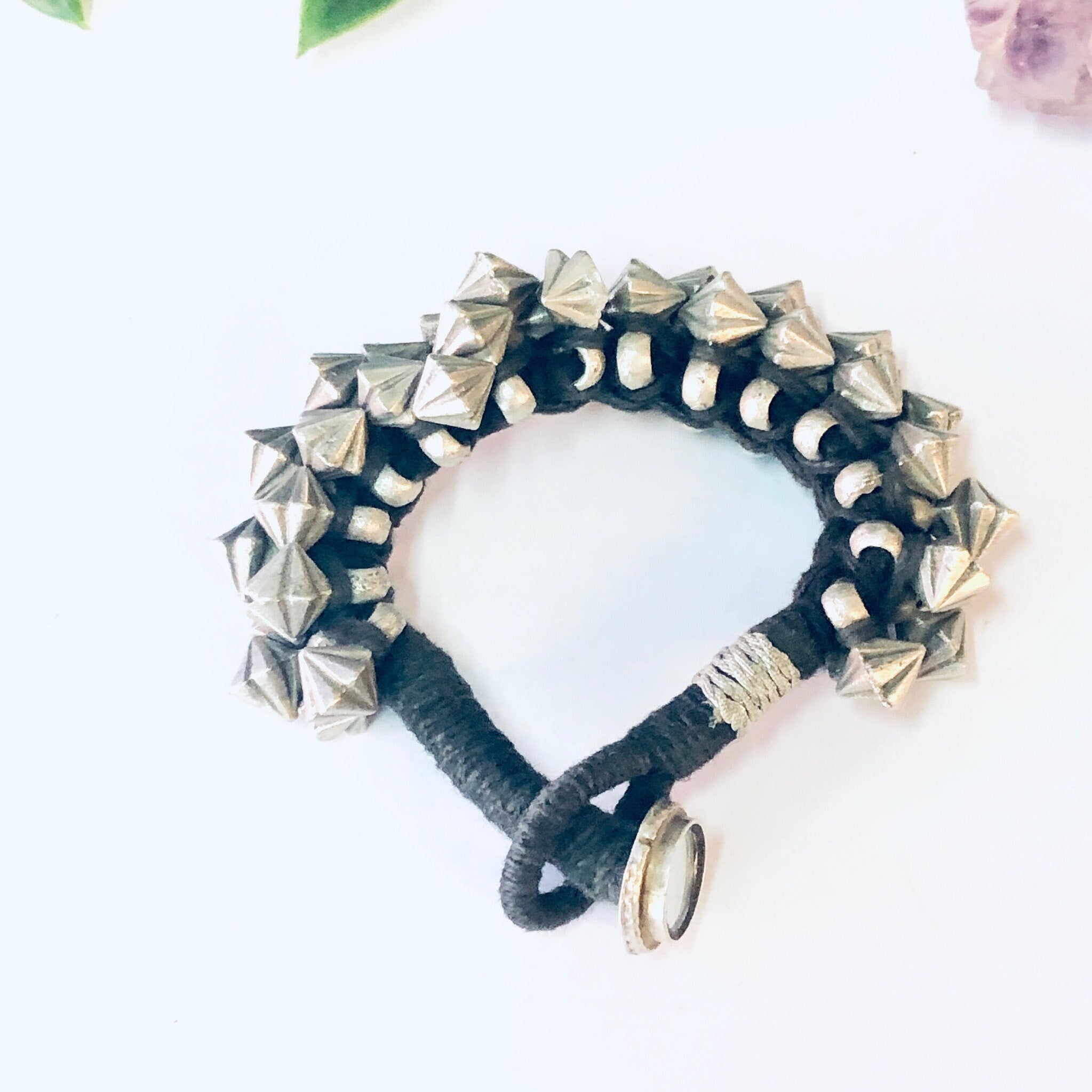 Vintage Bracelet, Beaded Bracelet, India Silver, India Bracelet, Silver Beads, Unique Jewelry, Wrapped Bracelet, Vintage Jewelry, 925 Beads