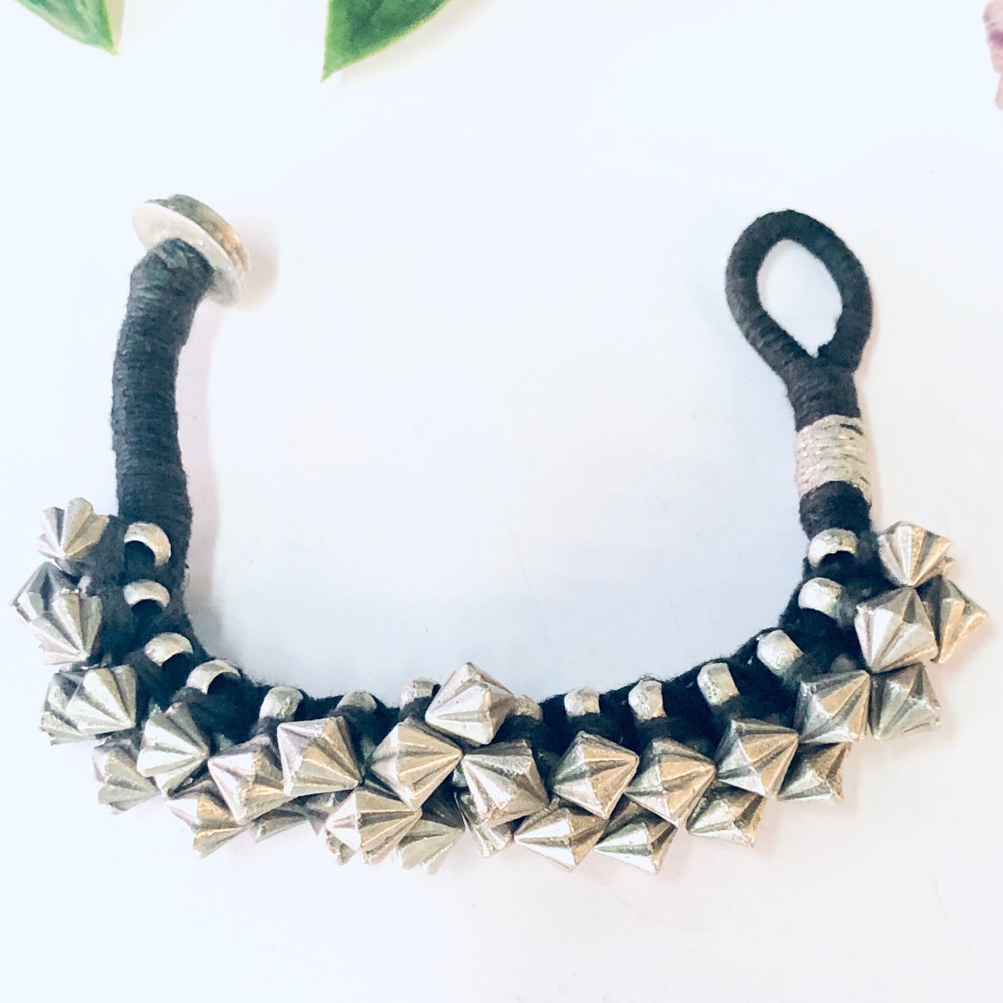 Vintage Bracelet, Beaded Bracelet, India Silver, India Bracelet, Silver Beads, Unique Jewelry, Wrapped Bracelet, Vintage Jewelry, 925 Beads