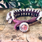 Vintage Bracelet, Beaded Bracelet, India Silver, India Bracelet, Vintage Jewelry, Unique Bracelet, Statement Jewelry, Maroon Bracelet, 925