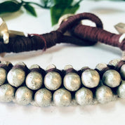 Vintage Bracelet, Beaded Bracelet, India Silver, India Bracelet, Vintage Jewelry, Unique Bracelet, Statement Jewelry, Maroon Bracelet, 925