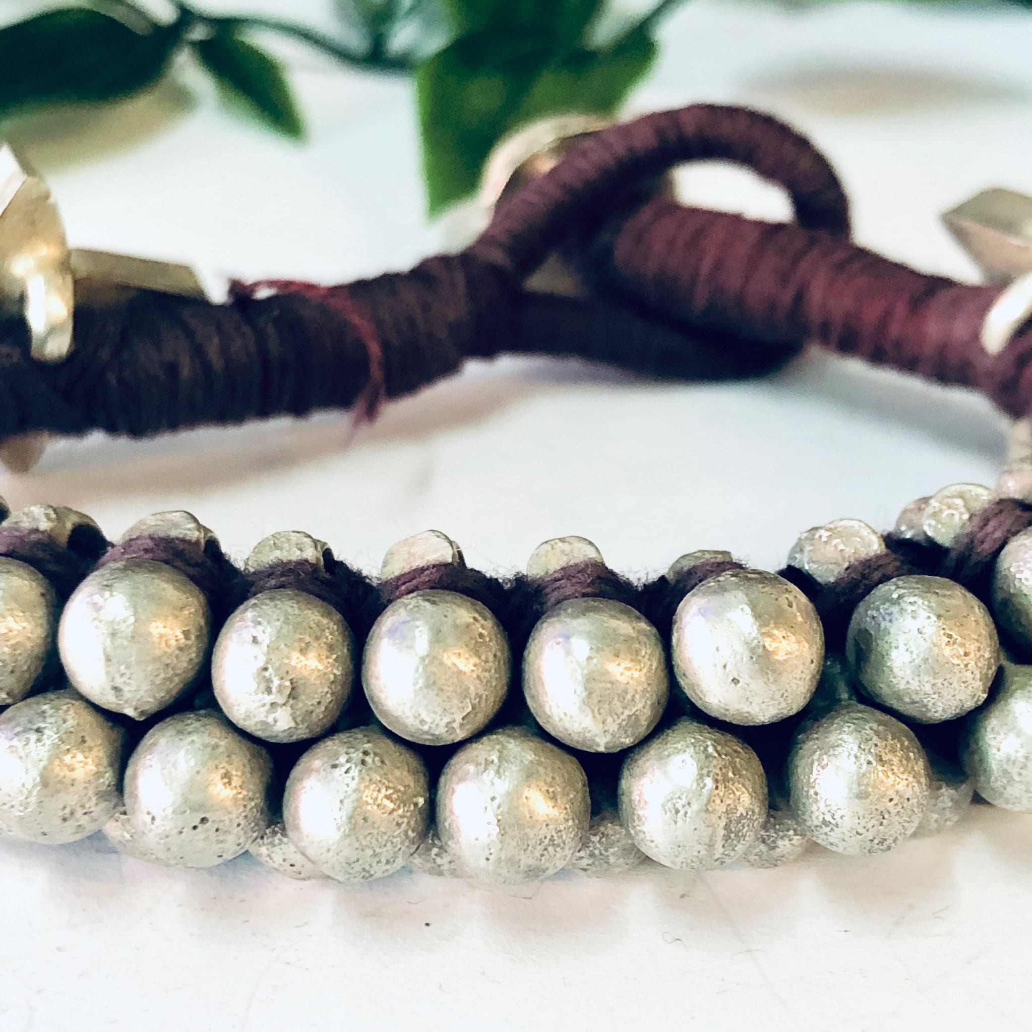 Vintage Bracelet, Beaded Bracelet, India Silver, India Bracelet, Vintage Jewelry, Unique Bracelet, Statement Jewelry, Maroon Bracelet, 925