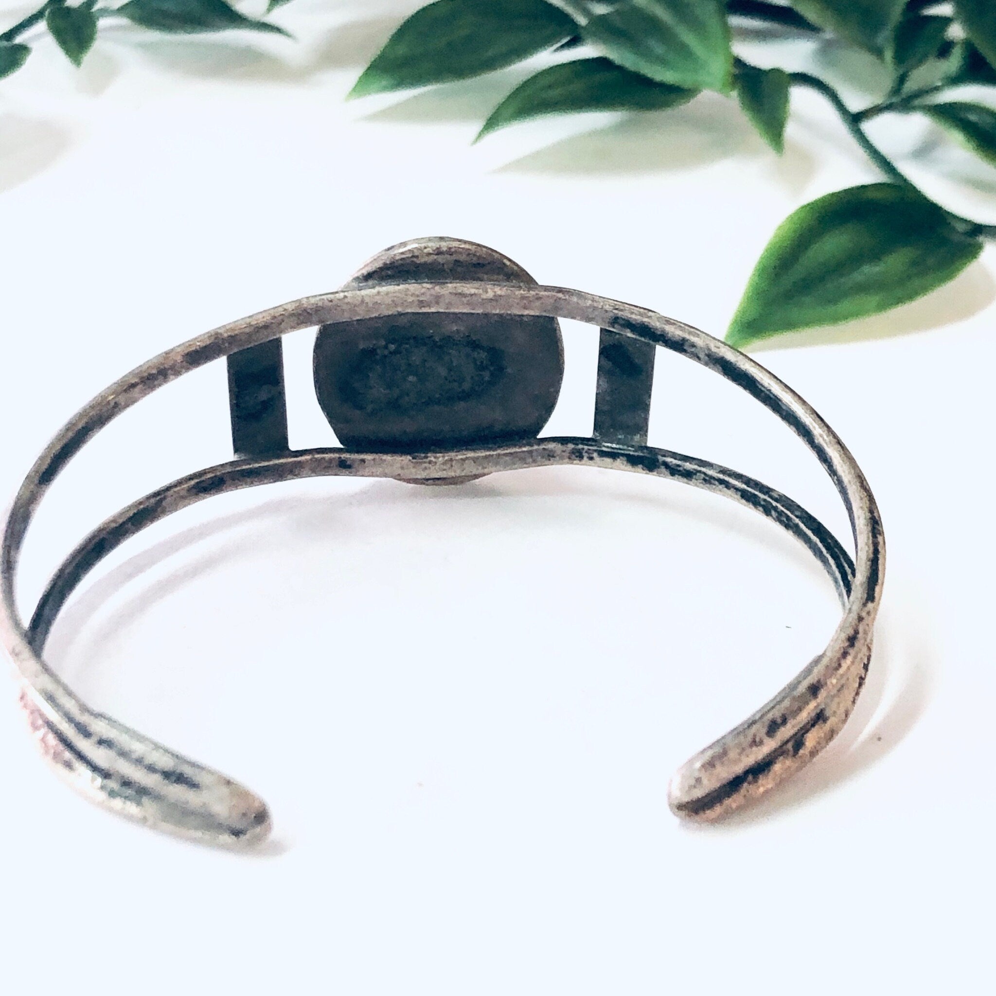 Vintage Bracelet, Cuff Bracelet, Vintage Cuff, Pewter Bracelet, Green Stone, Malachite Stone, Malachite Jewelry, Vintage Jewelry, Green