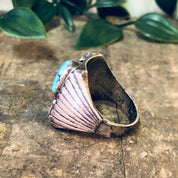 Vintage Ring, Silver Ring, Turquoise Jewelry, Coral Ring, Vintage Jewelry, Unique Ring, Large Ring, Red and Blue, Statement Ring, 925 Ring