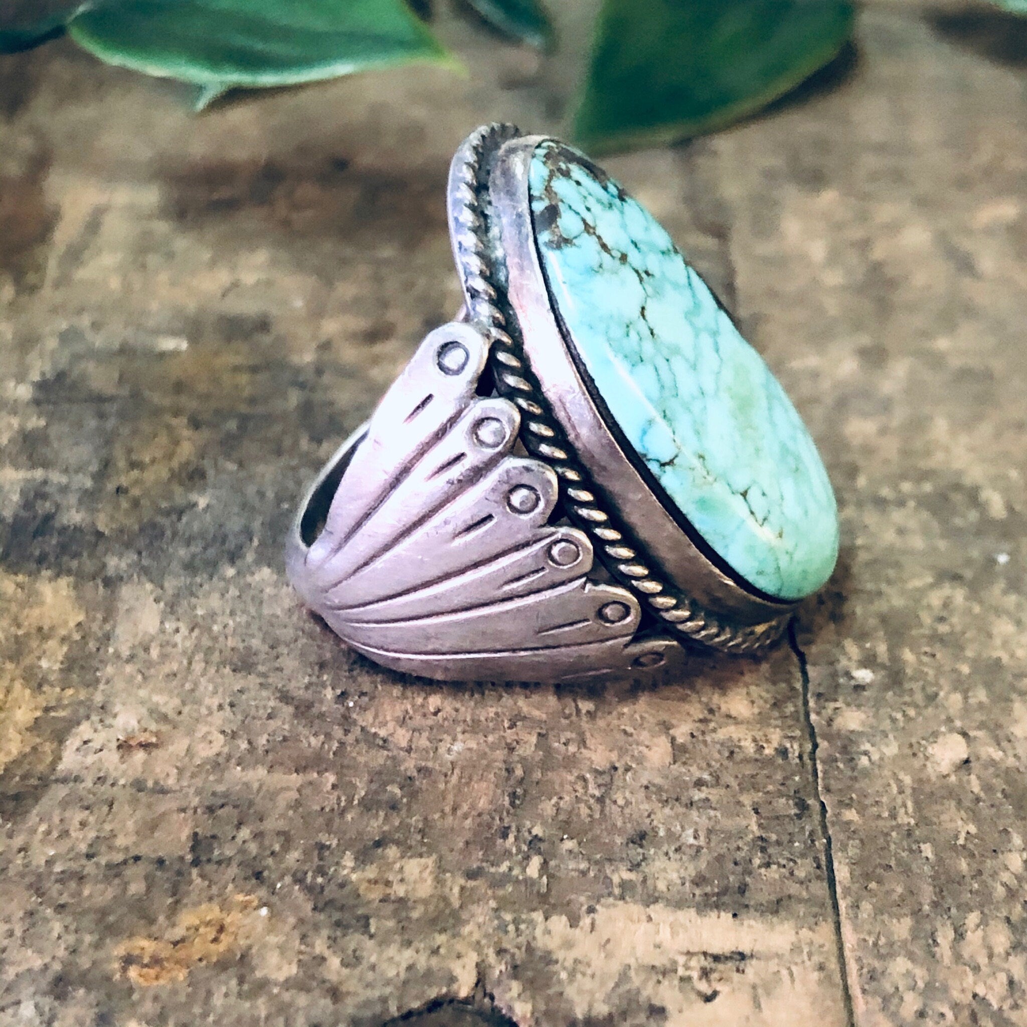 Vintage Ring, Turquoise Ring, Statement Ring, Vintage Jewelry, Turquoise Jewelry, Large Ring, Boho Style, Bohemian Jewelry, Blue Turquoise,