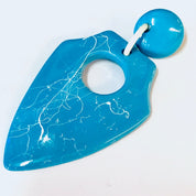 Vintage Earrings, Plastic Earrings, Blue Earrings, 80s Earrings, Dangle Earrings, Unique Jewelry, Bright Blue Jewelry, Marble Earrings,