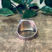 Vintage Ring, Silver Ring, Statement Ring, Unique Jewelry, Vintage Jewelry, Mens Ring, Gold Accent Ring, Textured Silver, Large Ring, 925