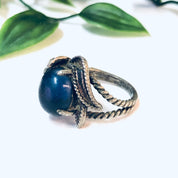 Vintage Ring, Silver Ring, Blue Stone, Blue and Silver, Unique Jewelry, Vintage Jewelry, Statement Ring, Blue Jewelry, Promise Ring, 925