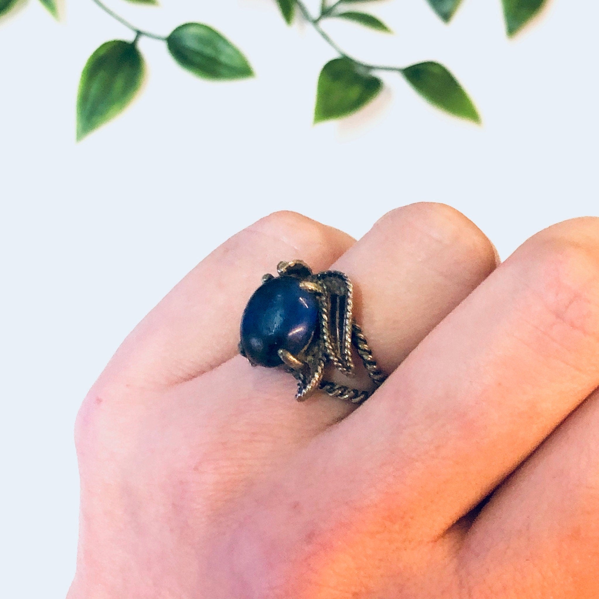 Vintage Ring, Silver Ring, Blue Stone, Blue and Silver, Unique Jewelry, Vintage Jewelry, Statement Ring, Blue Jewelry, Promise Ring, 925