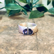 Vintage Ring, Silver Ring, Band Ring, Thin Band, Unique Jewelry, Funky Ring, Vintage Jewelry, Purple Gemstone, Purple Ring, 925 Ring Pink
