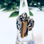 Vintage Ring, Tigers Eye Ring, Tigers Eye Jewelry, Unique Jewelry, Silver Ring, Statement Jewelry, Vintage Jewelry, Large Ring, Cut Out Ring