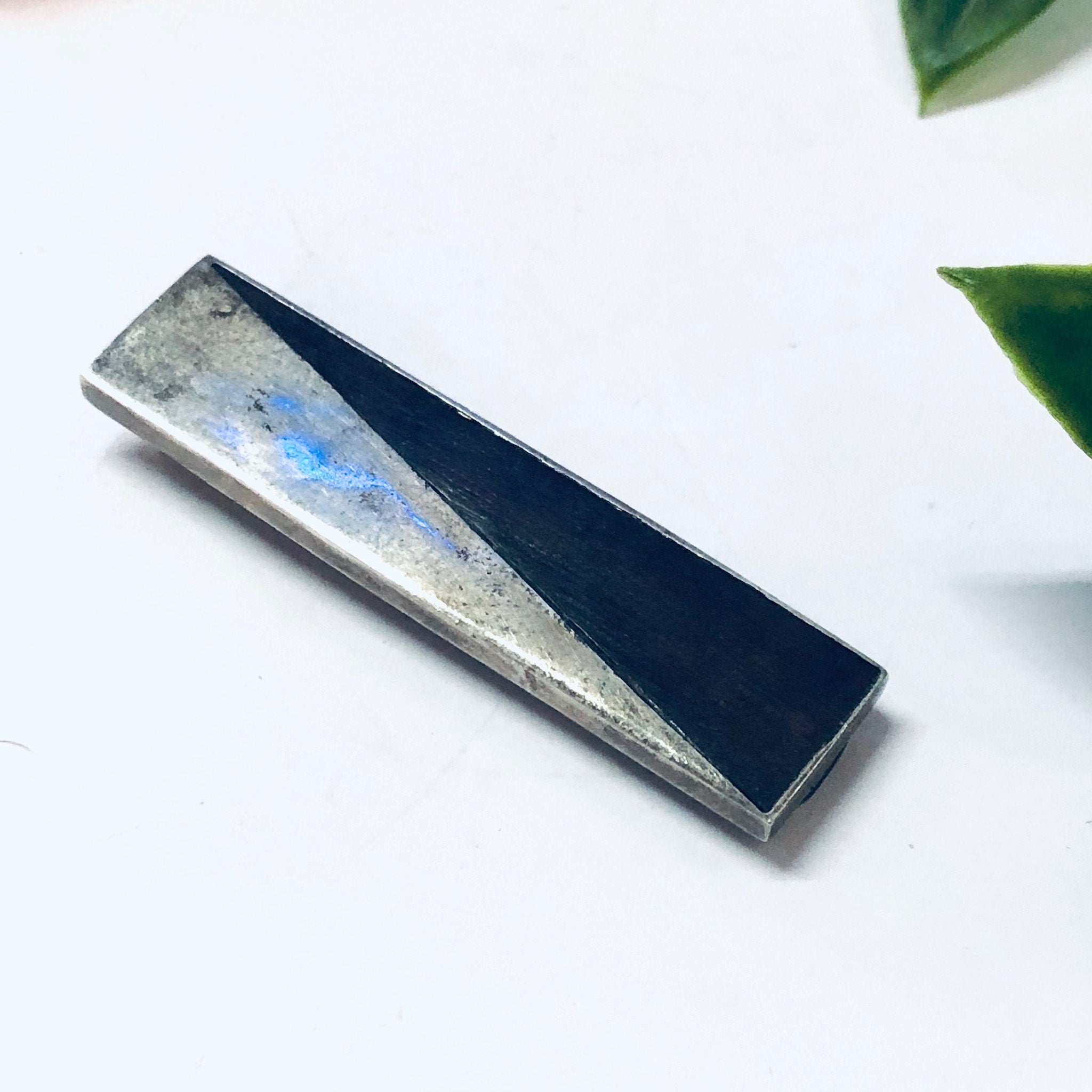 Vintage Money Clip, Silver money Clip, Wooden Money Clip, Inlay Wood, Money Holder, Money Clip, Vintage Clip, Sterling Silver Clip, 925
