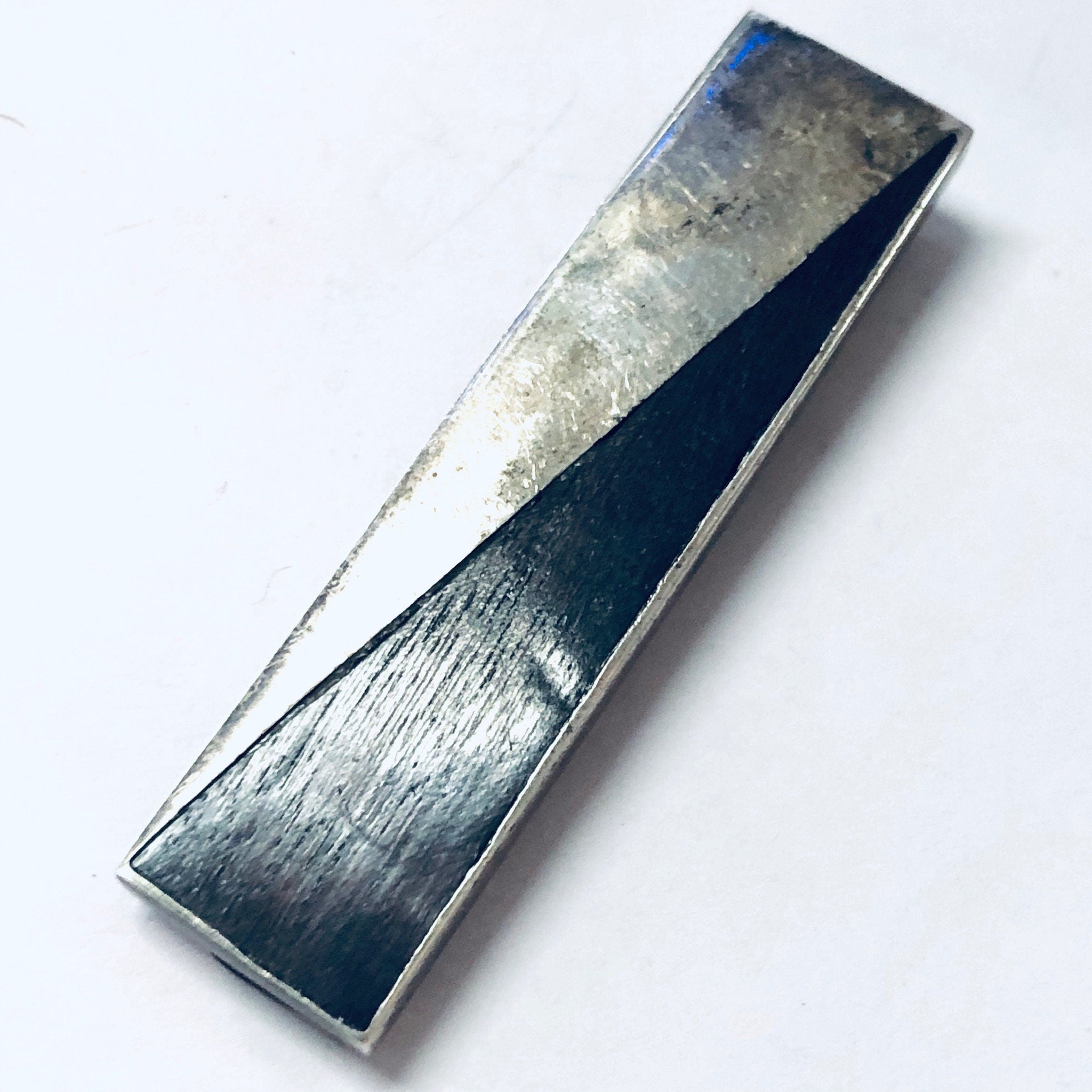 Vintage Money Clip, Silver money Clip, Wooden Money Clip, Inlay Wood, Money Holder, Money Clip, Vintage Clip, Sterling Silver Clip, 925