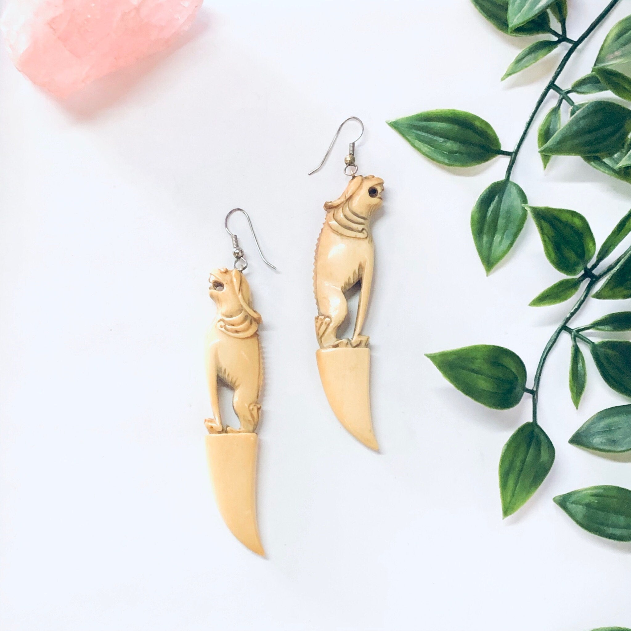 Antique Foo Dog Earrings, Antique Earrings, Vintage Earrings, Dangle Earrings, Foo Dogs, Claw Earrings, Unique Jewelry, Vintage Jewelry, Dog