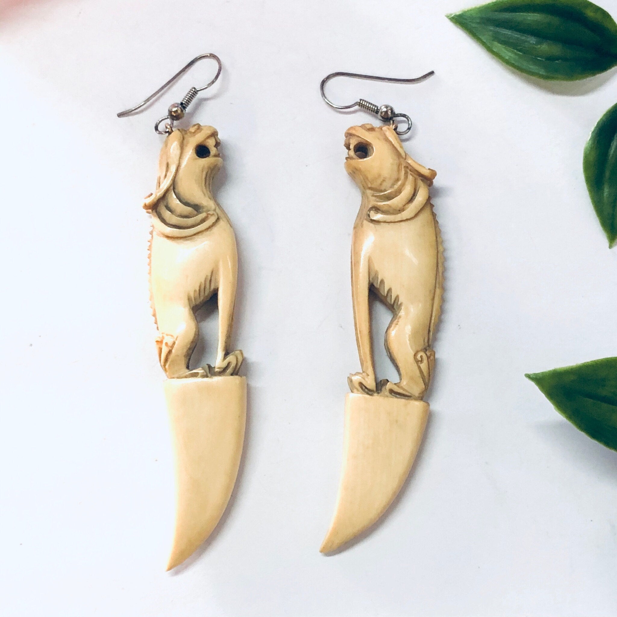 Antique Foo Dog Earrings, Antique Earrings, Vintage Earrings, Dangle Earrings, Foo Dogs, Claw Earrings, Unique Jewelry, Vintage Jewelry, Dog