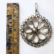 Vintage Earrings, Gold Toned Earrings, Flower Earrings, Large Earrings, Flower Power, Retro Jewelry, Pierced Ears, Hippie Earrings, Unique