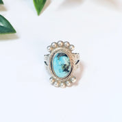 Vintage Ring, Silver Ring, Turquoise Jewelry, Unique Jewelry, Blue Jewelry, Blue and Silver, Statement Jewelry, Vintage Jewelry, 925 Ring