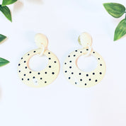 Vintage Earrings, Polka Dot Earrings, Polka Dot Jewelry, White Earrings, Black Polka Dots, Costume Jewelry, Unique Earrings, Pierced Ears
