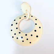 Vintage Earrings, Polka Dot Earrings, Polka Dot Jewelry, White Earrings, Black Polka Dots, Costume Jewelry, Unique Earrings, Pierced Ears