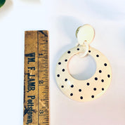 Vintage Earrings, Polka Dot Earrings, Polka Dot Jewelry, White Earrings, Black Polka Dots, Costume Jewelry, Unique Earrings, Pierced Ears
