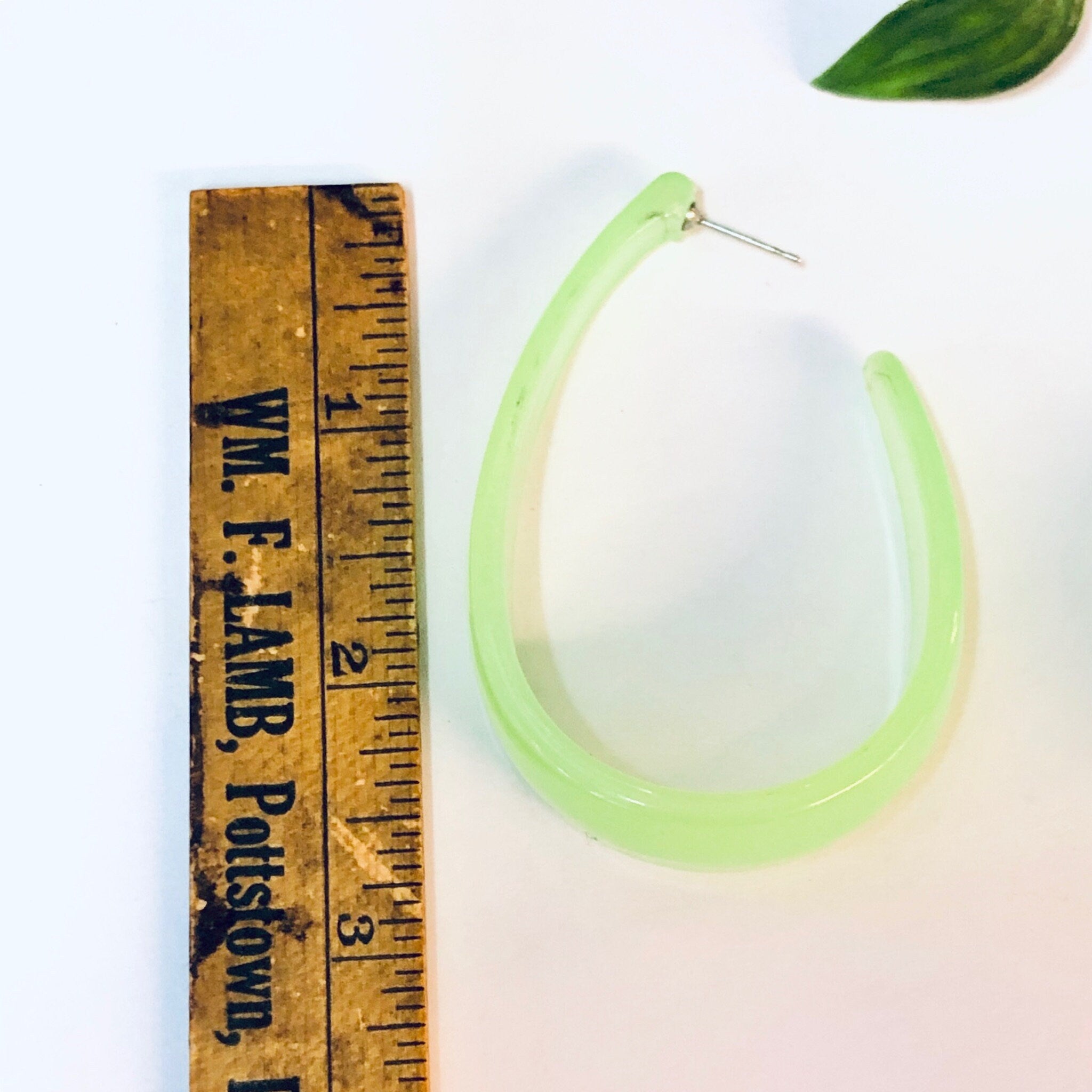 Vintage Earrings, Neon Earrings, Neon Green Earrings, Neon Jewelry, Pierced Ears, Dangle Earrings, Vintage Jewelry, Large Earrings, 1980s