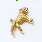 Vintage Brooch, Gold Toned Brooch, Vintage Pin, Poodle Brooch, Poodle Jewelry, Gemstone Poodle, Dog Jewelry, Dog Lover, Unique Pin, Vintage