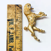Vintage Brooch, Gold Toned Brooch, Vintage Pin, Poodle Brooch, Poodle Jewelry, Gemstone Poodle, Dog Jewelry, Dog Lover, Unique Pin, Vintage