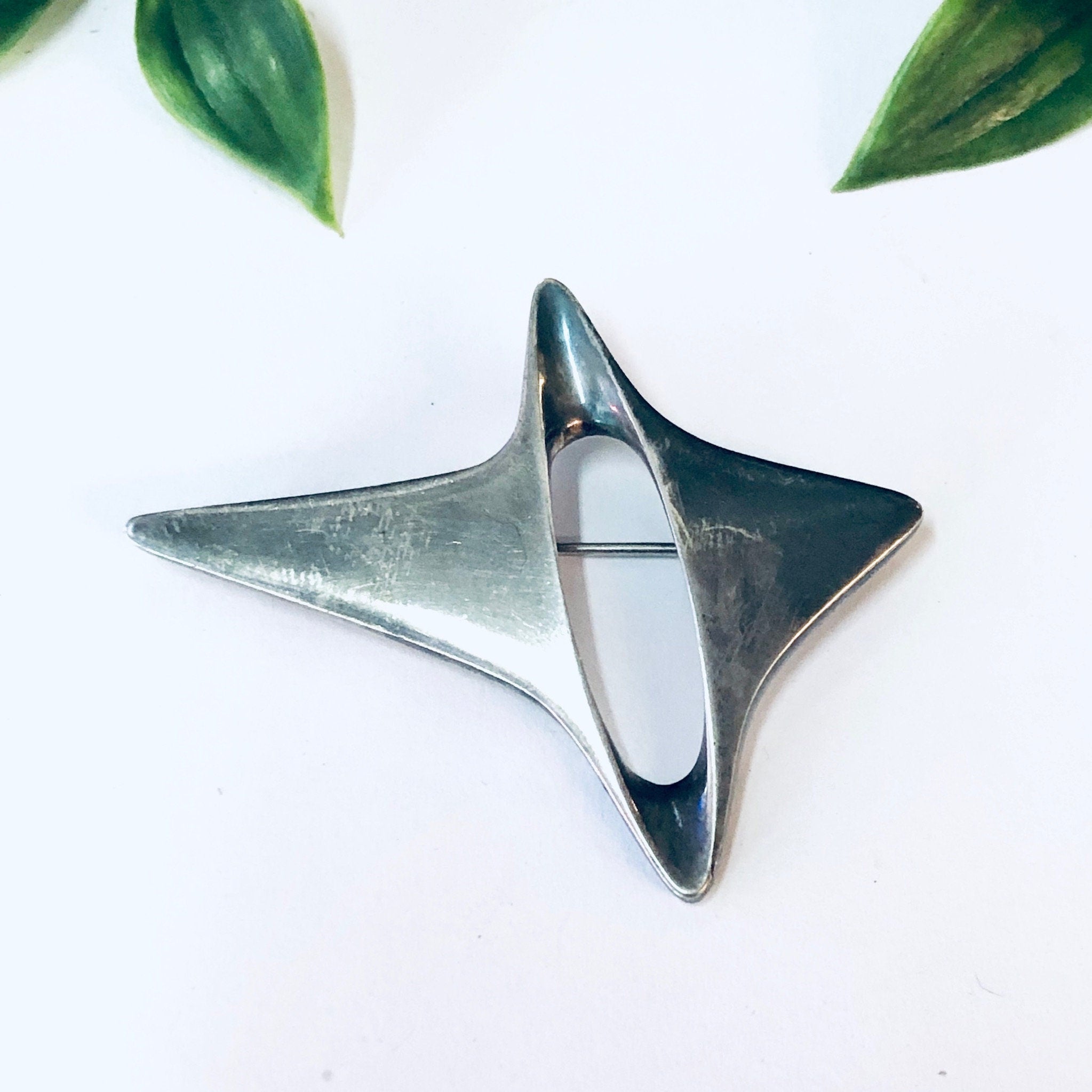 Vintage Brooch, Georg Jensen Brooch, Georg Jensen Jewelry, Henning Koppel 339, Denmark Silver, Silver Brooch, Unique Jewelry, Abstract Pin,