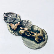 Vintage Pendant, Silver Pendant, Abstract Jewelry, Unique Pendant, Vintage Necklace, Vintage Jewelry, Large Pendant, Copper Pendant, 925