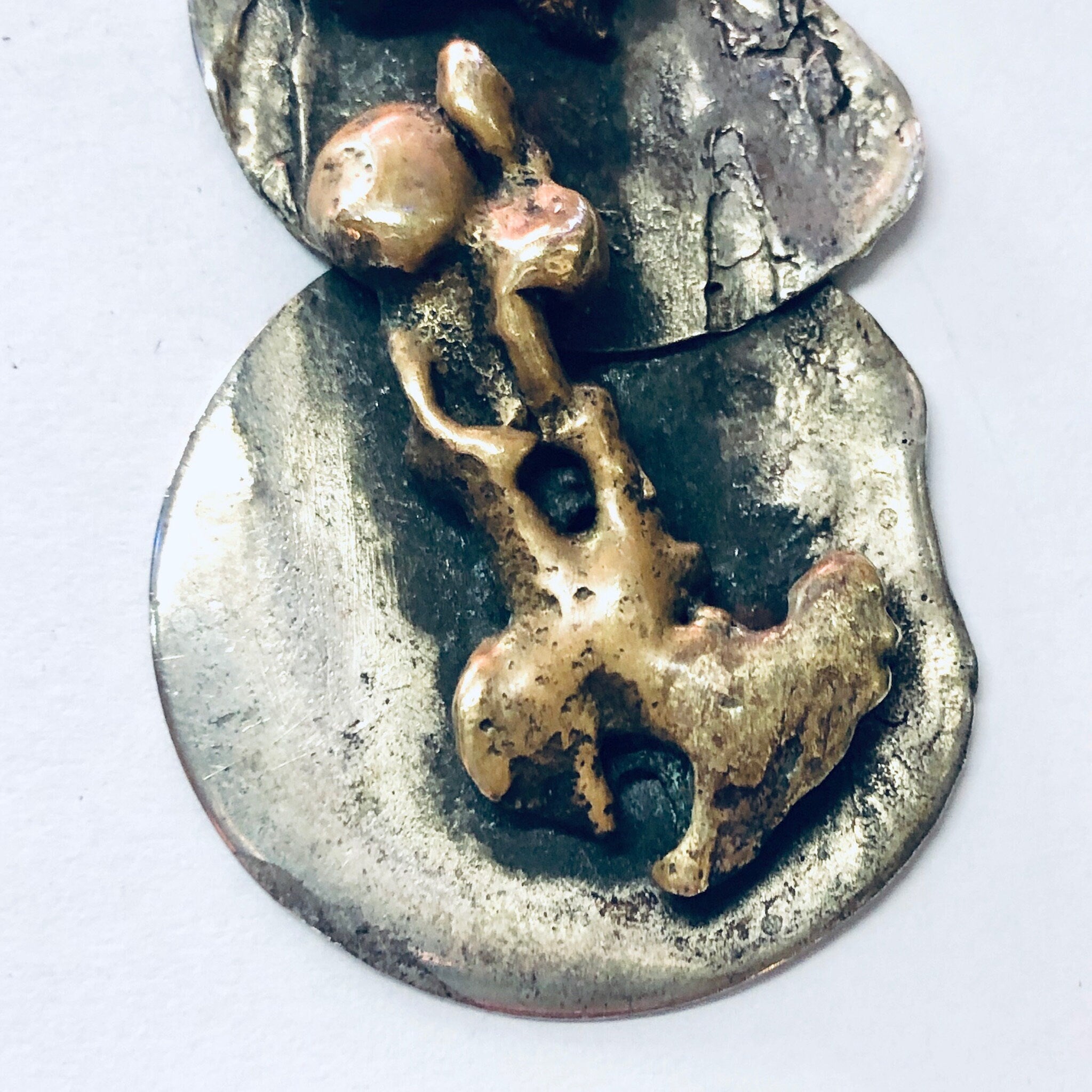 Vintage Pendant, Silver Pendant, Abstract Jewelry, Unique Pendant, Vintage Necklace, Vintage Jewelry, Large Pendant, Copper Pendant, 925