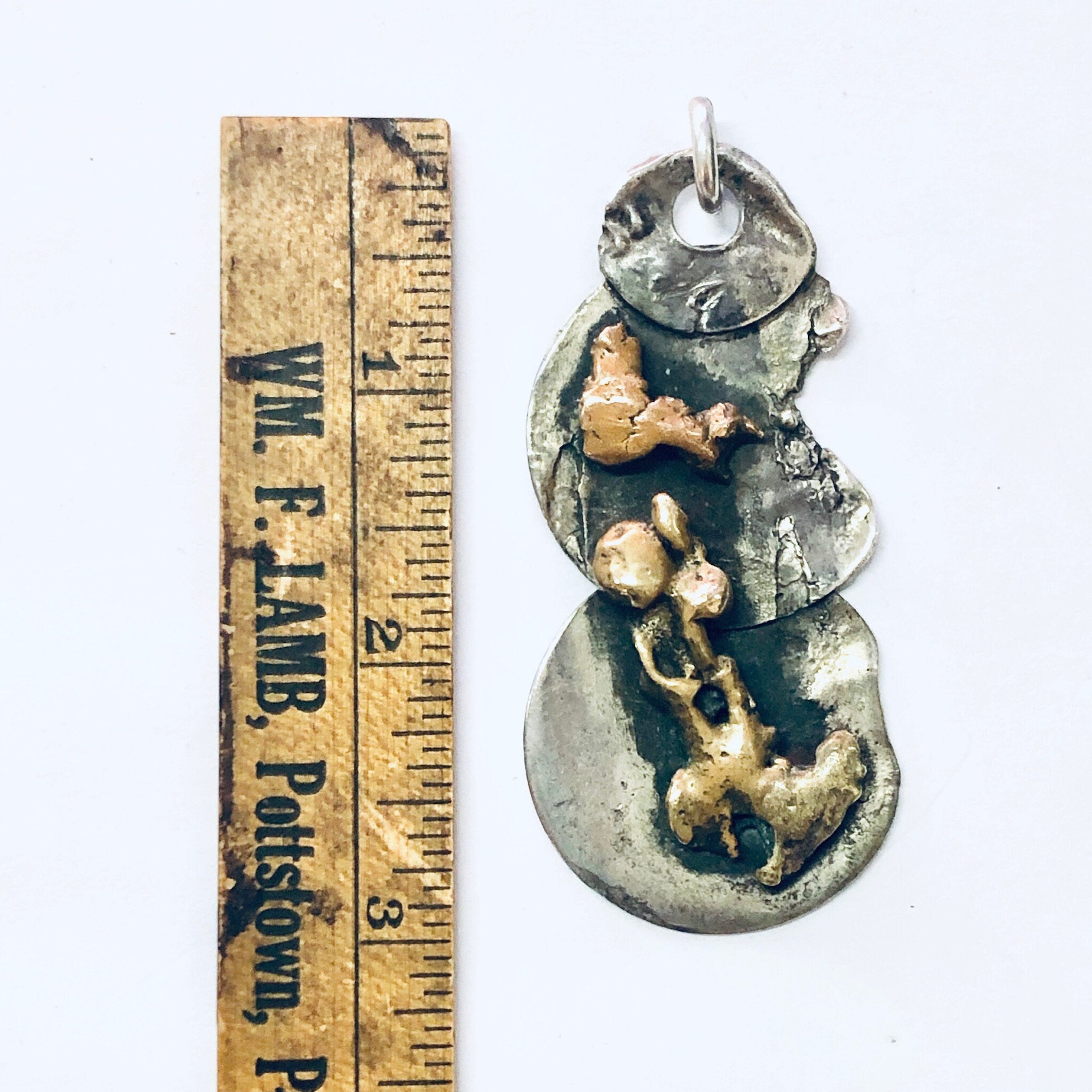 Vintage Pendant, Silver Pendant, Abstract Jewelry, Unique Pendant, Vintage Necklace, Vintage Jewelry, Large Pendant, Copper Pendant, 925
