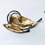 Vintage Brooch, Clip On Earrings, Napier Set, Sterling Silver Napier, Vermeil Napier Pin, Leaf Jewelry, Leaf Brooch, Silver Napier, Vermeil