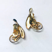 Vintage Brooch, Clip On Earrings, Napier Set, Sterling Silver Napier, Vermeil Napier Pin, Leaf Jewelry, Leaf Brooch, Silver Napier, Vermeil