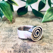 Vintage Ring, Silver Ring, Swirl Design Ring, Modernist Jewelry, Vintage Jewelry, Statement Ring, Boho Style, Thick Band Ring, Bohemian 925