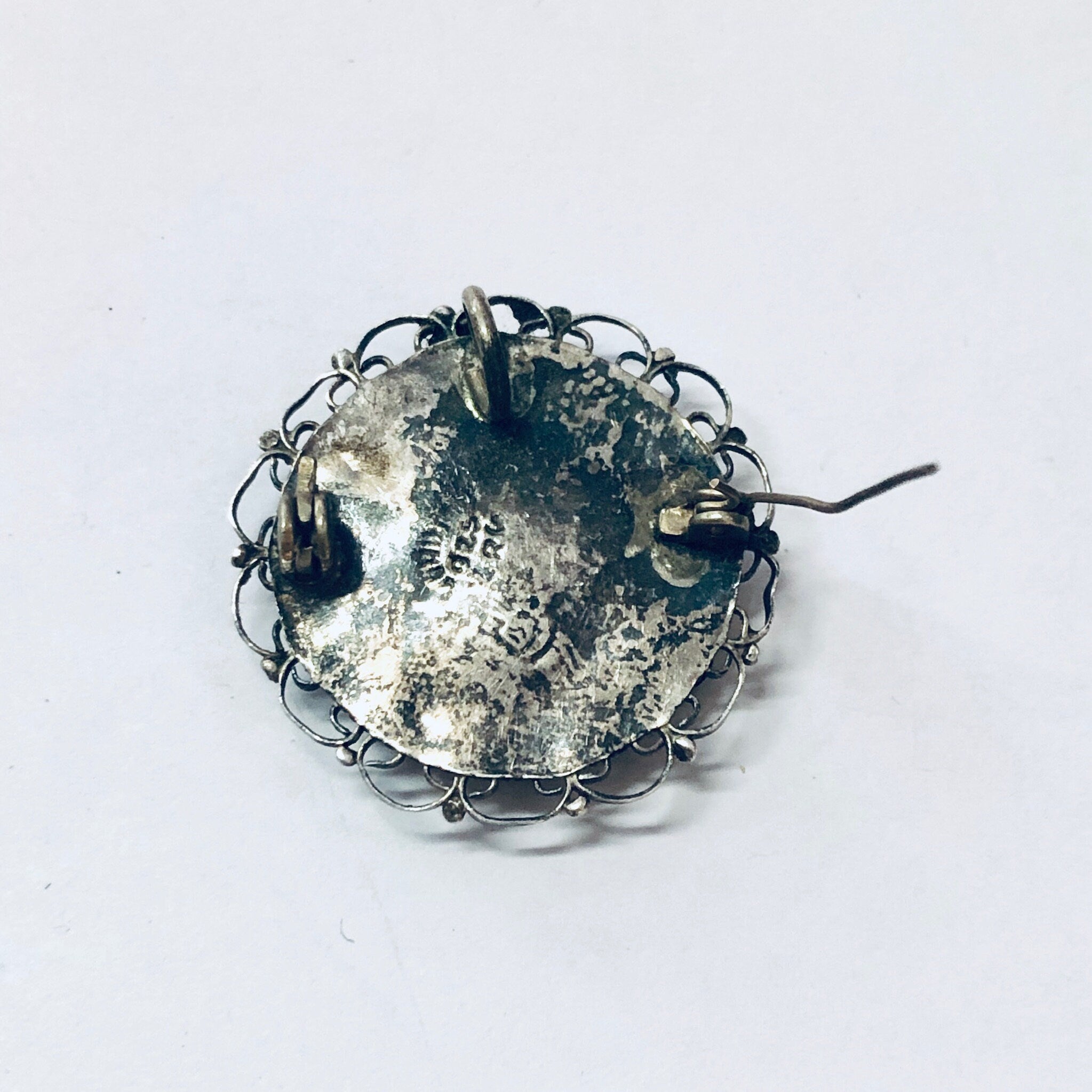 Vintage Brooch, Silver Brooch, Vintage Pendant, Silver Pendant, Pendant Necklace, Round Pendant, Unique Jewelry, Vintage jewelry, 925 brooch