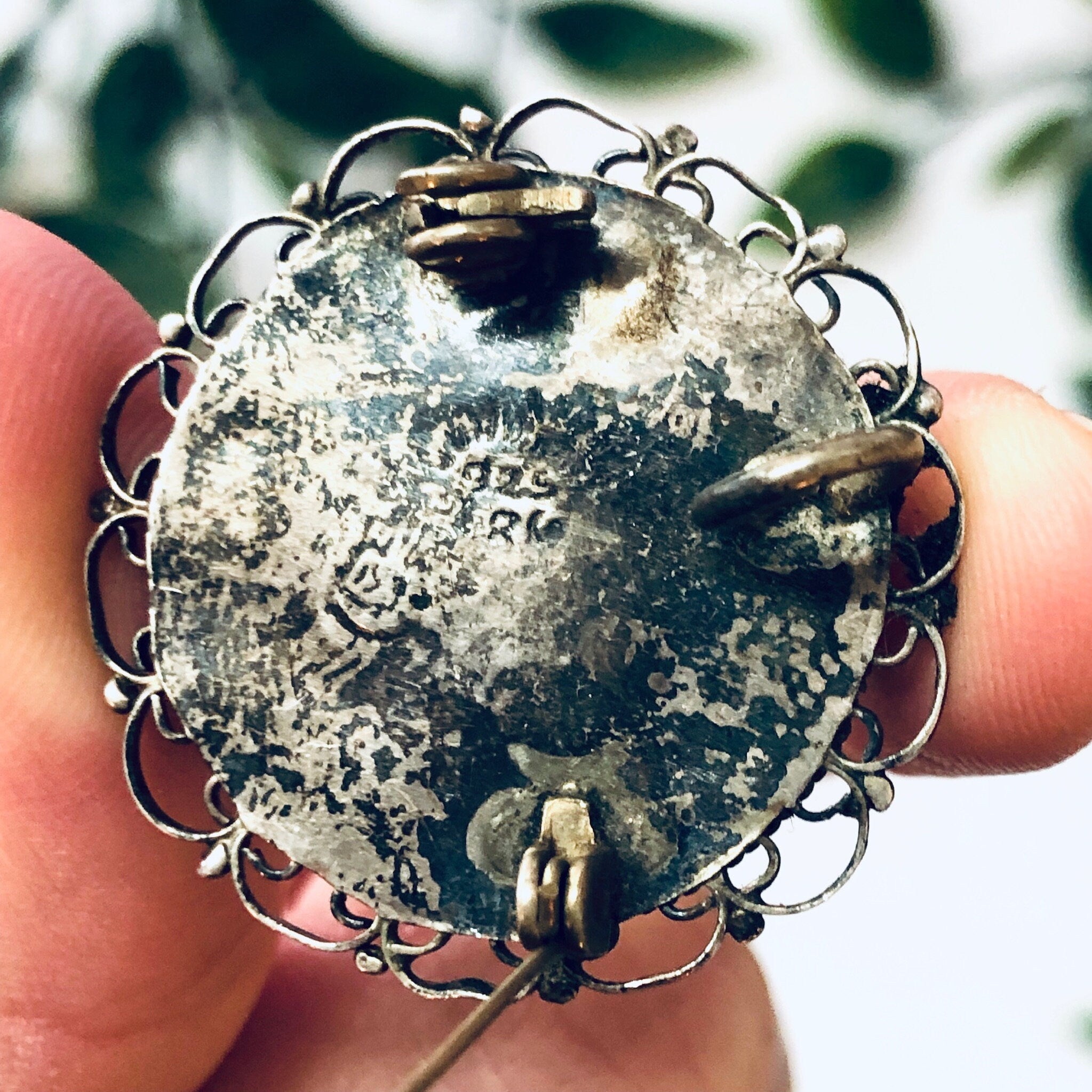Vintage Brooch, Silver Brooch, Vintage Pendant, Silver Pendant, Pendant Necklace, Round Pendant, Unique Jewelry, Vintage jewelry, 925 brooch