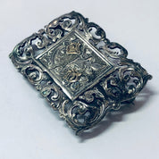 Vintage Brooch, Silver Brooch, Unique Brooch, Vintage Pin, Vintage Jewelry, Filagree Jewelry, Gold Accent, Gold Detail, Leaf Design, 925 Pin