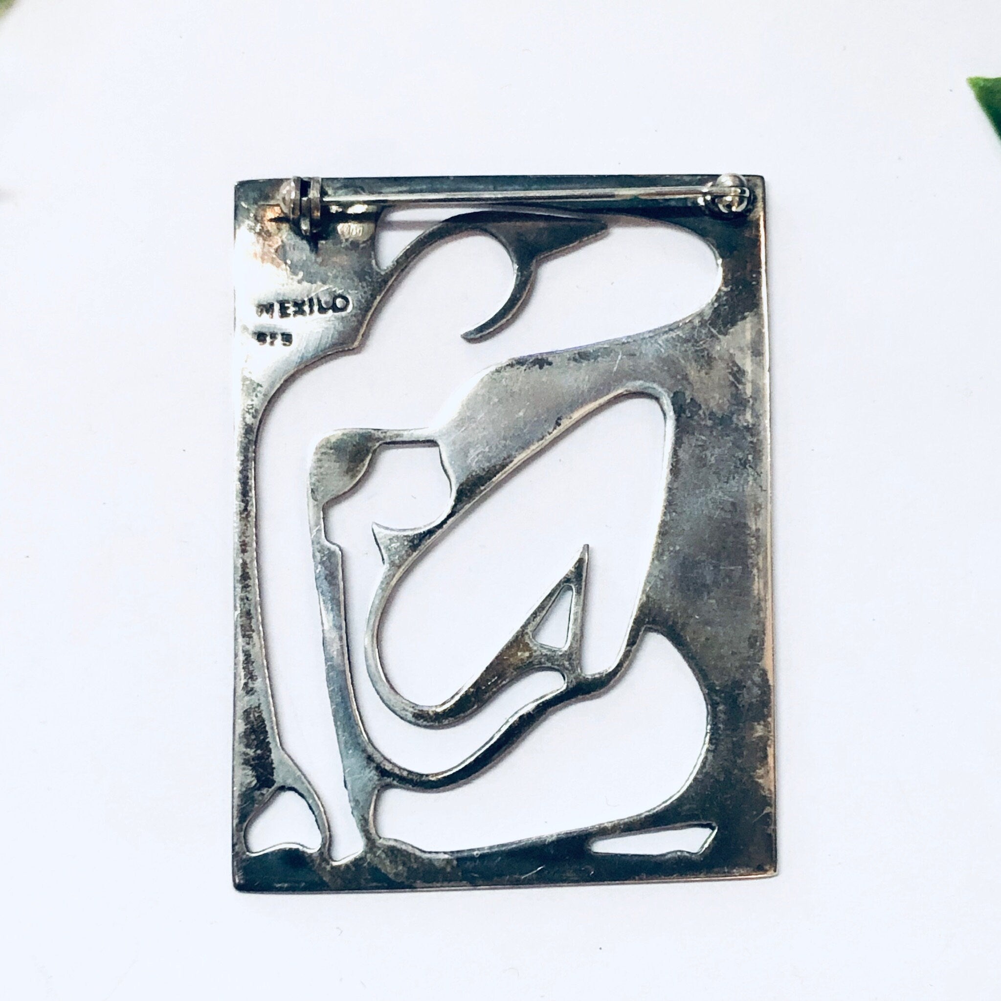 Vintage Pin, Vintage Brooch, Abstract Jewelry, Womans Body Pin, Abstract Lady Pin, Modernist Brooch, Unique Jewelry, 925 Brooch, Cut Out