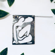 Vintage Pin, Vintage Brooch, Abstract Jewelry, Womans Body Pin, Abstract Lady Pin, Modernist Brooch, Unique Jewelry, 925 Brooch, Cut Out