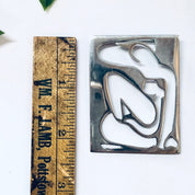 Vintage Pin, Vintage Brooch, Abstract Jewelry, Womans Body Pin, Abstract Lady Pin, Modernist Brooch, Unique Jewelry, 925 Brooch, Cut Out