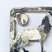 Vintage Brooch, Vintage Pin, Silver Brooch, Wolf Pin, Wolf Jewelry, Howl at the Moon, Wolf Howl, Cut out Pin, Animal Jewelry, Moon Pin, 925