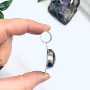 Tigers Eye Pendant, Vintage Silver Pendant, Tigers Eye Jewelry, Vintage Necklace Charm, Oval Shape Pendant