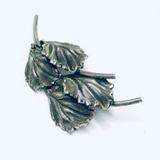 Vintage Beau Sterling Brooch, Silver Leaf Pin, Beau Sterling Jewelry, Vintage Pin, Four Leaf Brooch