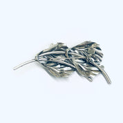 Vintage Beau Sterling Brooch, Silver Leaf Pin, Beau Sterling Jewelry, Vintage Pin, Four Leaf Brooch