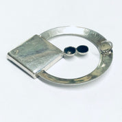 Vintage Blue Pendant, Blue Stone Jewelry, Silver Pendant, Vintage Blue Necklace, Abstract Silver Pendant, Unique Jewelry Design