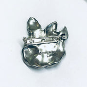 Seagull Pewter Brooch, Pewter Pin, Vintage Flower Brooch, Floral Jewelry, 1994 Seagull Pewter, Vintage Pewter Pin