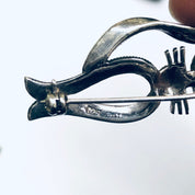 Marcasite Cat Pin, Silver Cat Brooch, Gift for Cat Lover, Kitty Cat Brooch, Silver Pin, Red Eye Cat